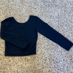 Long sleeve navy cropped shirt size 14 or XS